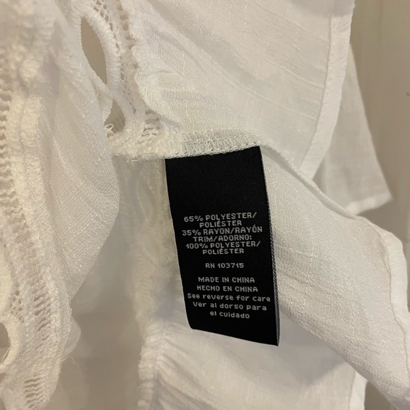 ZAC & RACHEL 1X sheer Boho flowy white top - Picture 8 of 9